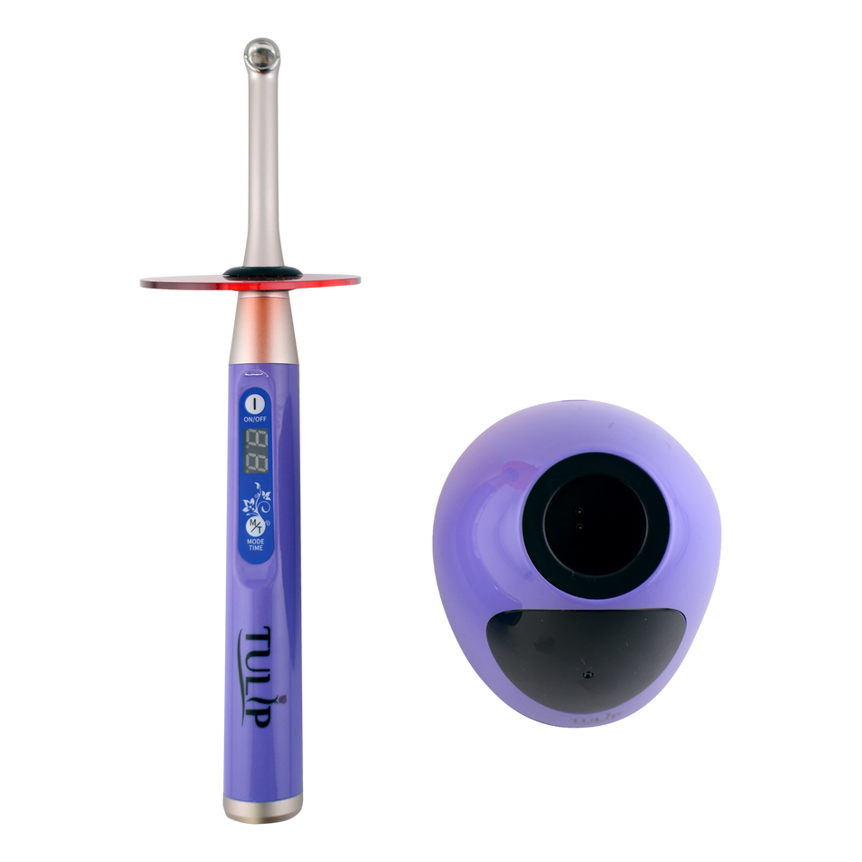 Tulip LED Dental Curing Light 1-3 Sec Cure 2400 mW/cm² Purple - front view | DoctorSupplies.com