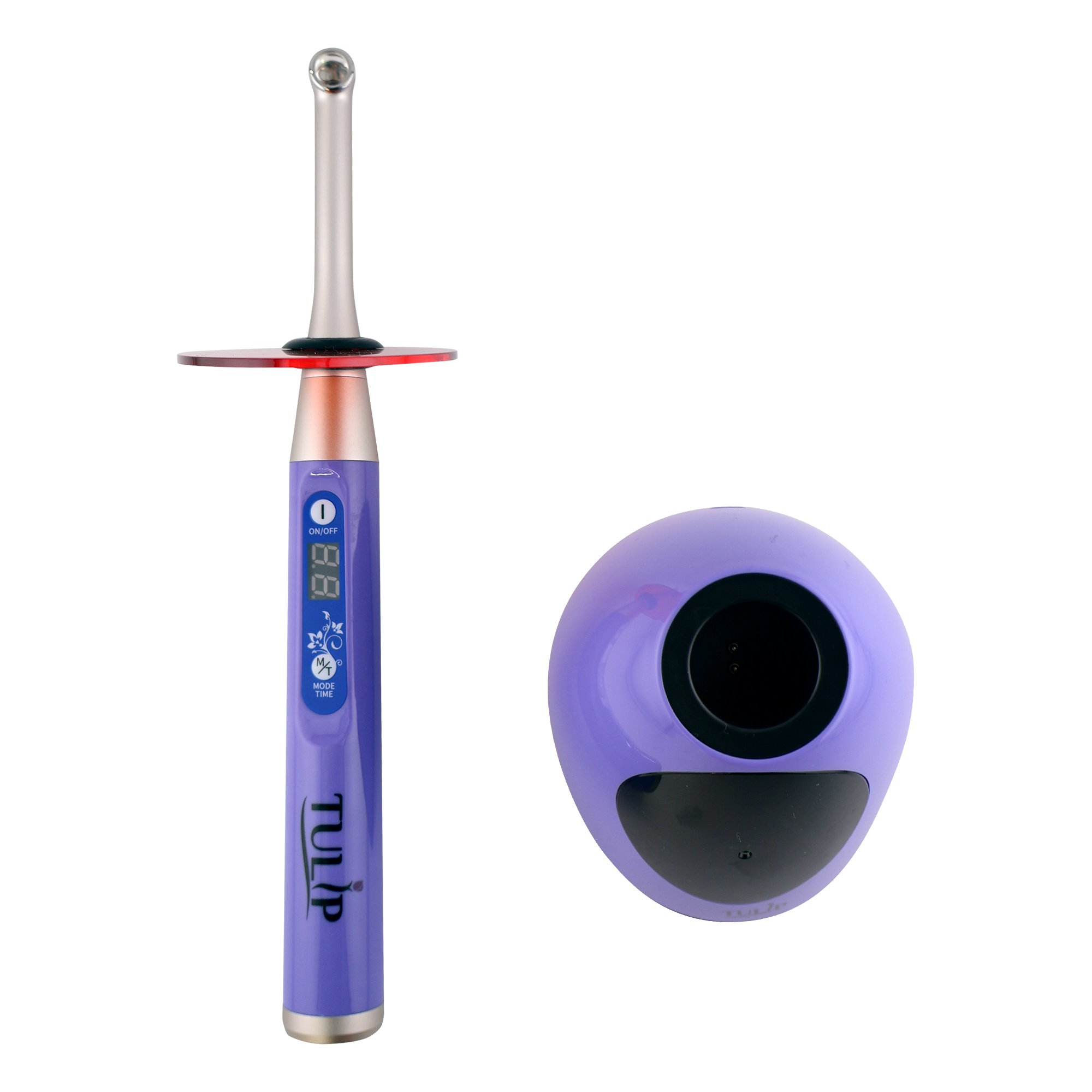 Tulip LED Dental Curing Light – 1 Second, 2400 mW/cm², Purple - front view | DoctorSupplies.com