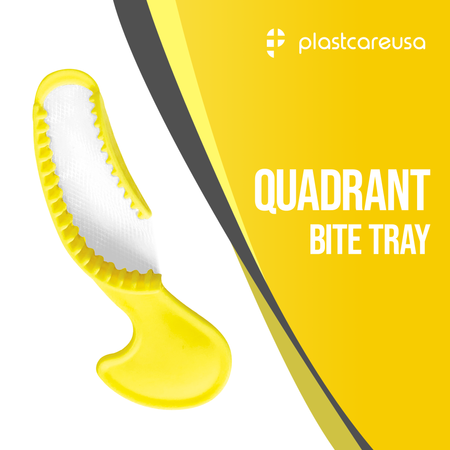 35 x Quadrant Yellow Bite Registration Impression Trays (1 Box) - front view | DoctorSupplies.com