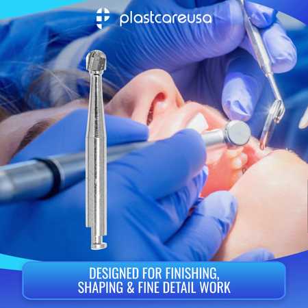 PlastCare USA RA8 Carbide Burs - 100 Pack for Slow Speed - packaging | DoctorSupplies.com
