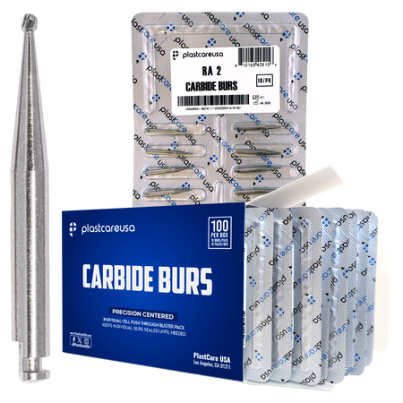 RA 2 Carbide Burs 100 Pack - Latch Type for Slow Speed | DoctorSupplies.com