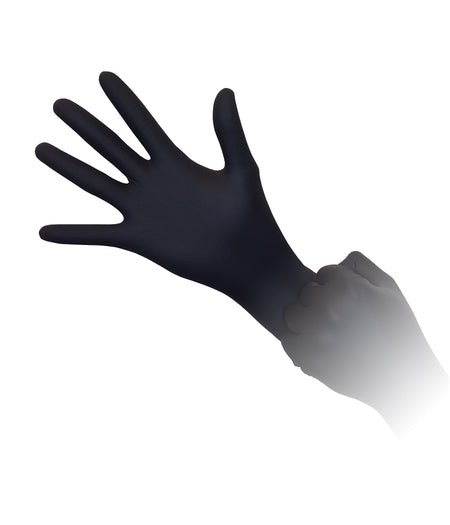 1000 Extra Large XL Aurelia Bold Black Nitrile 5 mil Powder Free Examination Gloves - My DDS Supply