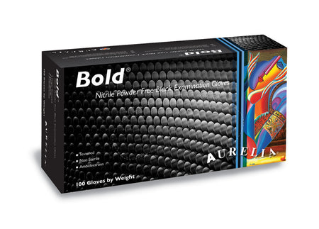 1000 Extra Large XL Aurelia Bold Black Nitrile 5 mil Powder Free Examination Gloves - My DDS Supply