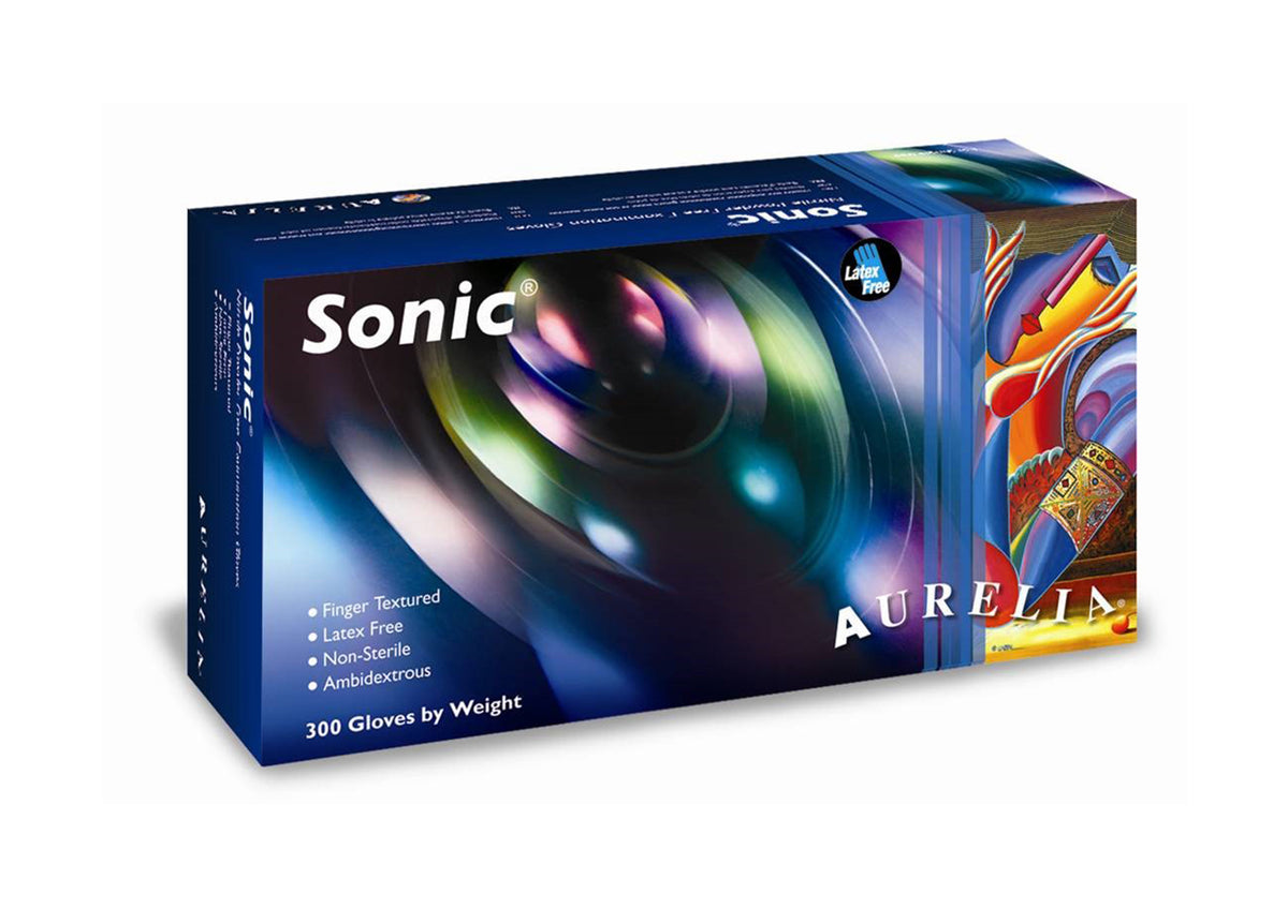 3000 Small Aurelia Sonic-300 Blue Nitrile 2.2 mil Powder Free Examination Gloves (10 Boxes) - My DDS Supply