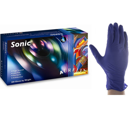 Aurelia Sonic-300 Blue Nitrile Exam Gloves 3000ct (10 Boxes) | DoctorSupplies.com