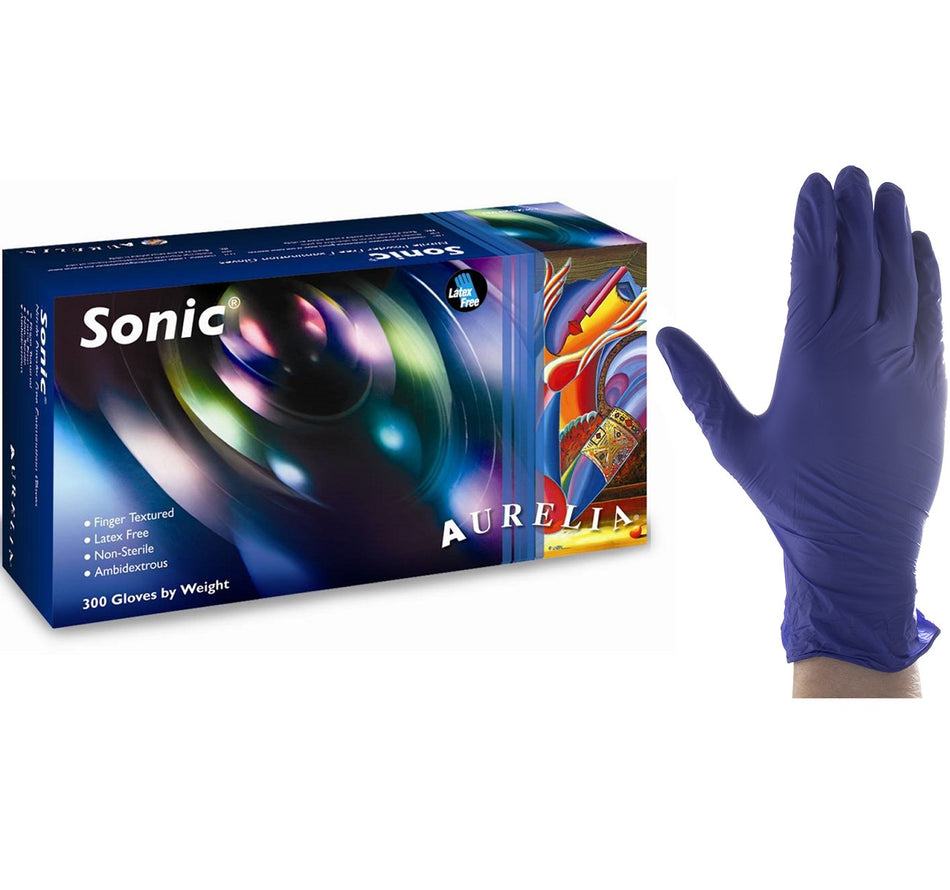 Aurelia Sonic-300 Blue Nitrile Exam Gloves 3000ct (10 Boxes) | DoctorSupplies.com