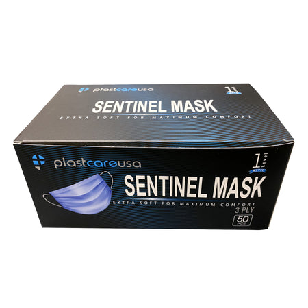 ASTM Level 1 Blue Surgical Earloop Mask by PlastCare USA (50) - detail view | DoctorSupplies.com