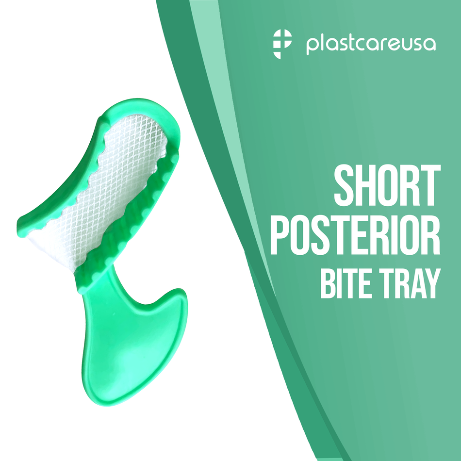 50 Short Posterior Green Bite Registration Trays (1 Box) - front view | DoctorSupplies.com