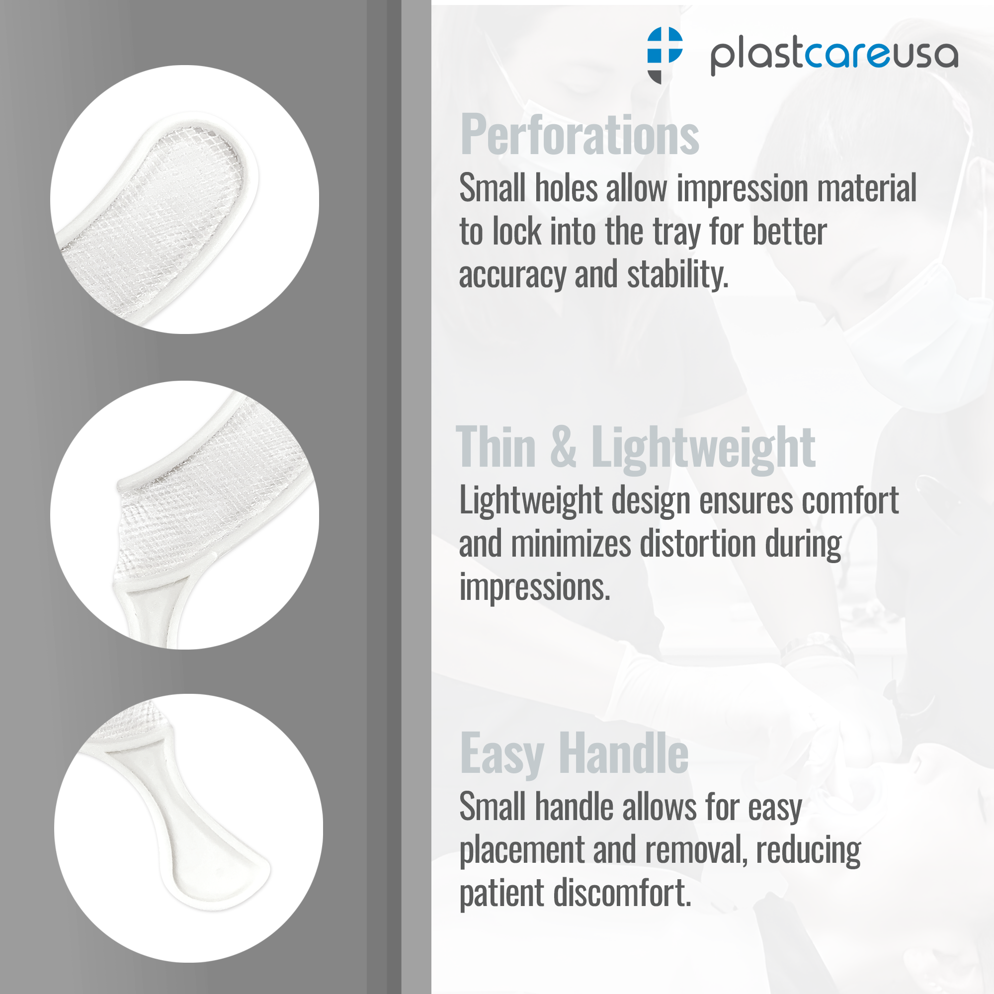 35 x Sideless White Bite Registration Impression Trays (1 Box) - detail view | DoctorSupplies.com