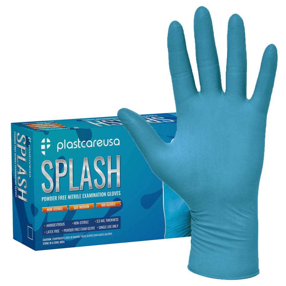 PlastCare USA Blue Nitrile Exam Gloves XS Powder-Free 100/Box | DoctorSupplies.com