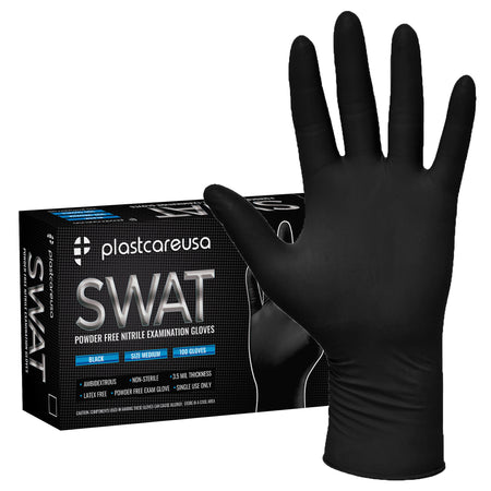 Large Black Nitrile Disposable Gloves - Box of 100, Powder-Free | DoctorSupplies.com