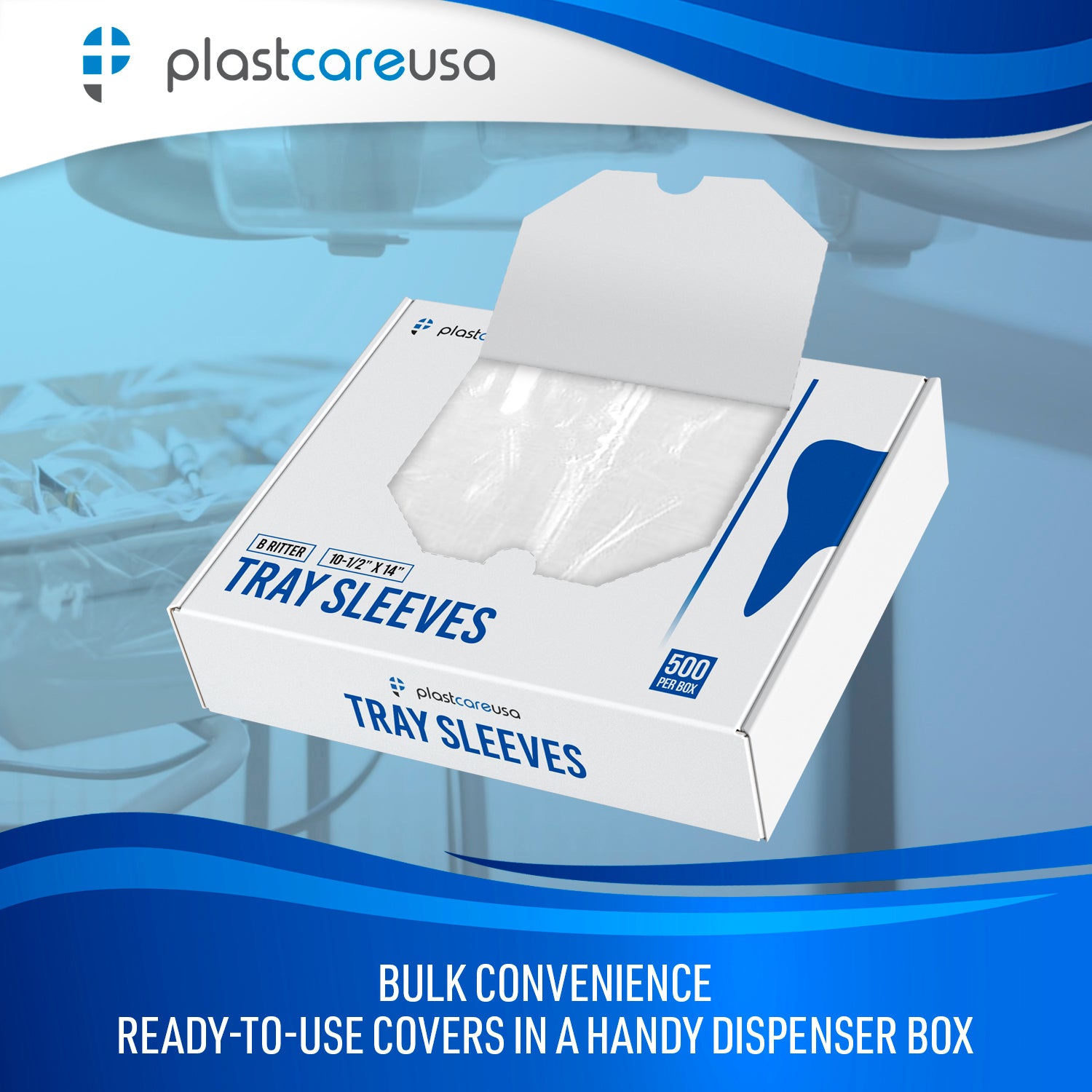 Dental Tray Cover Sleeves Size B 10.5x14" - 1000ct Bulk Pack - packaging | DoctorSupplies.com