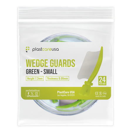 Green Wedge Guards Small 24/Box - PlastCare USA Dental Supplies - front view | DoctorSupplies.com