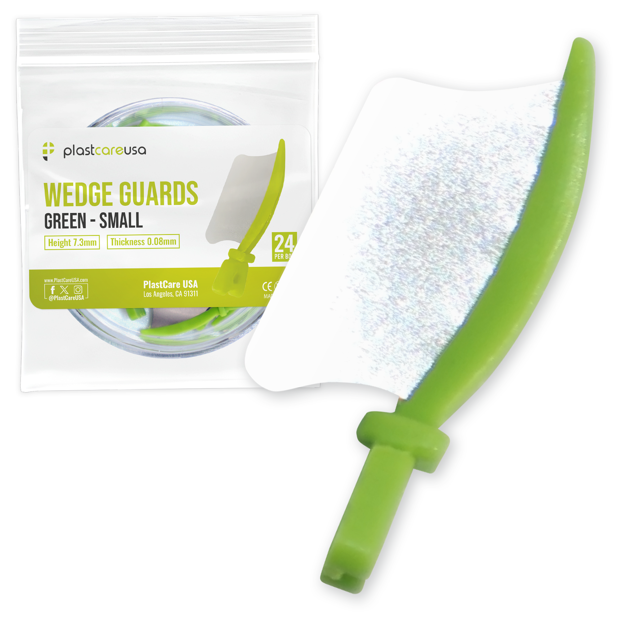 Green Wedge Guards Small 24/Box - PlastCare USA Dental Supplies | DoctorSupplies.com