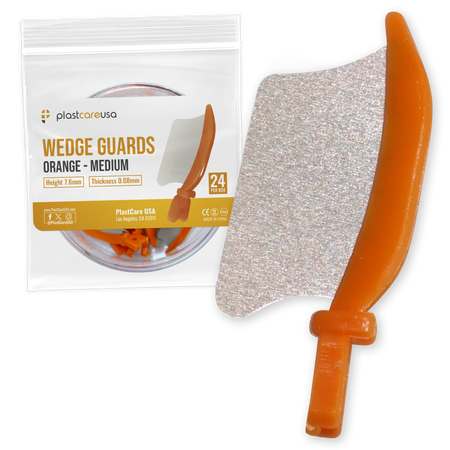 Orange Wedge Guards Medium 24/Box – PlastCare USA Dental Shields | DoctorSupplies.com