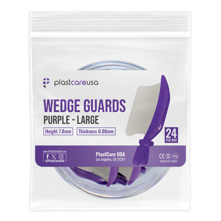 Purple Wedge Guards – Large Dental Protective Shield (24/Box) - front view | DoctorSupplies.com