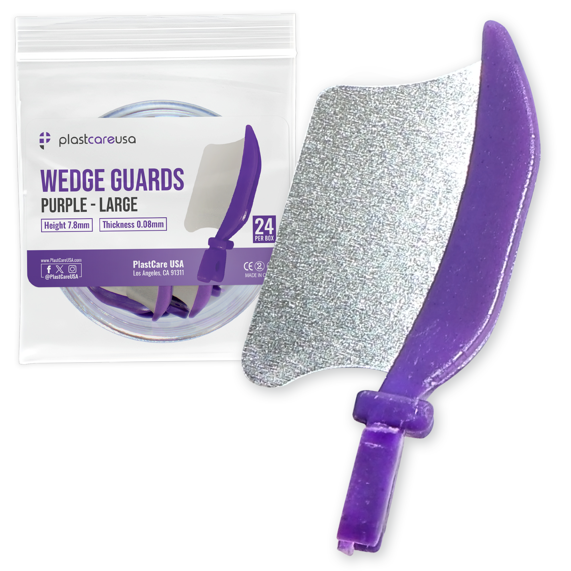 Purple Wedge Guards – Large Dental Protective Shield (24/Box) | DoctorSupplies.com