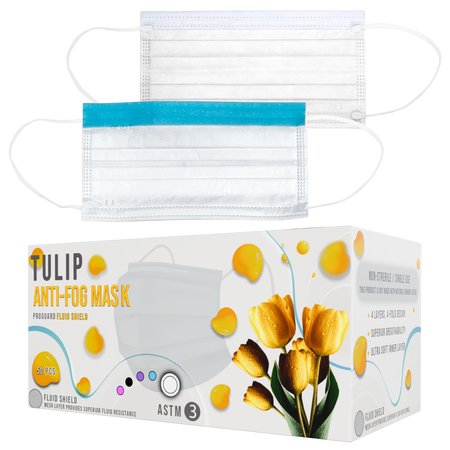 40 White Fluid Shield ASTM Level 3 Masks 4-Layer w/ Anti Fog Strip - view 8 | DoctorSupplies.com