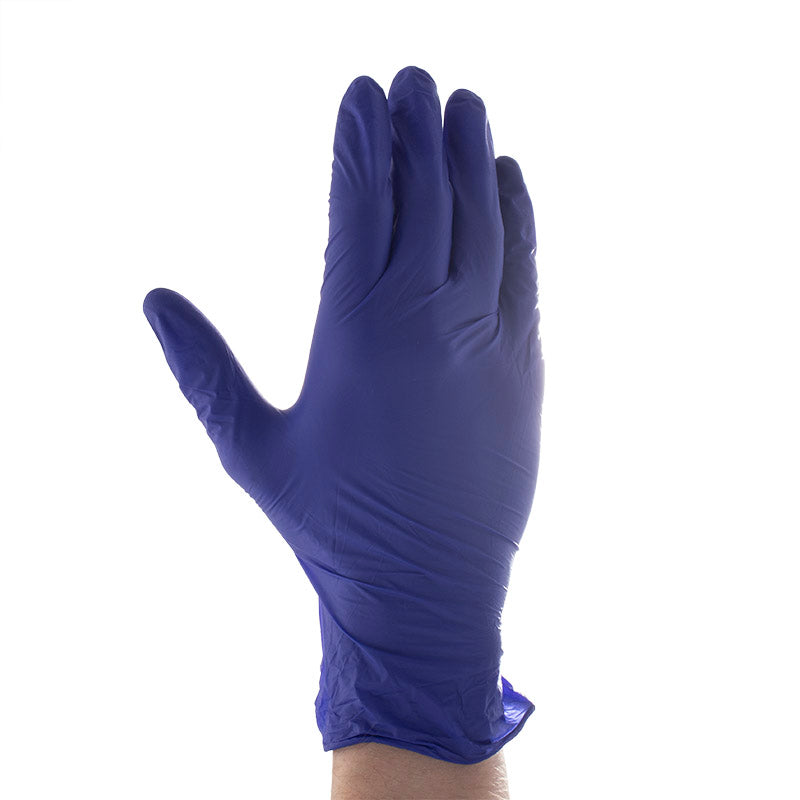 Aurelia Sonic-300 Blue Nitrile Exam Gloves Small 2.2 mil (300/Box) - front view | DoctorSupplies.com