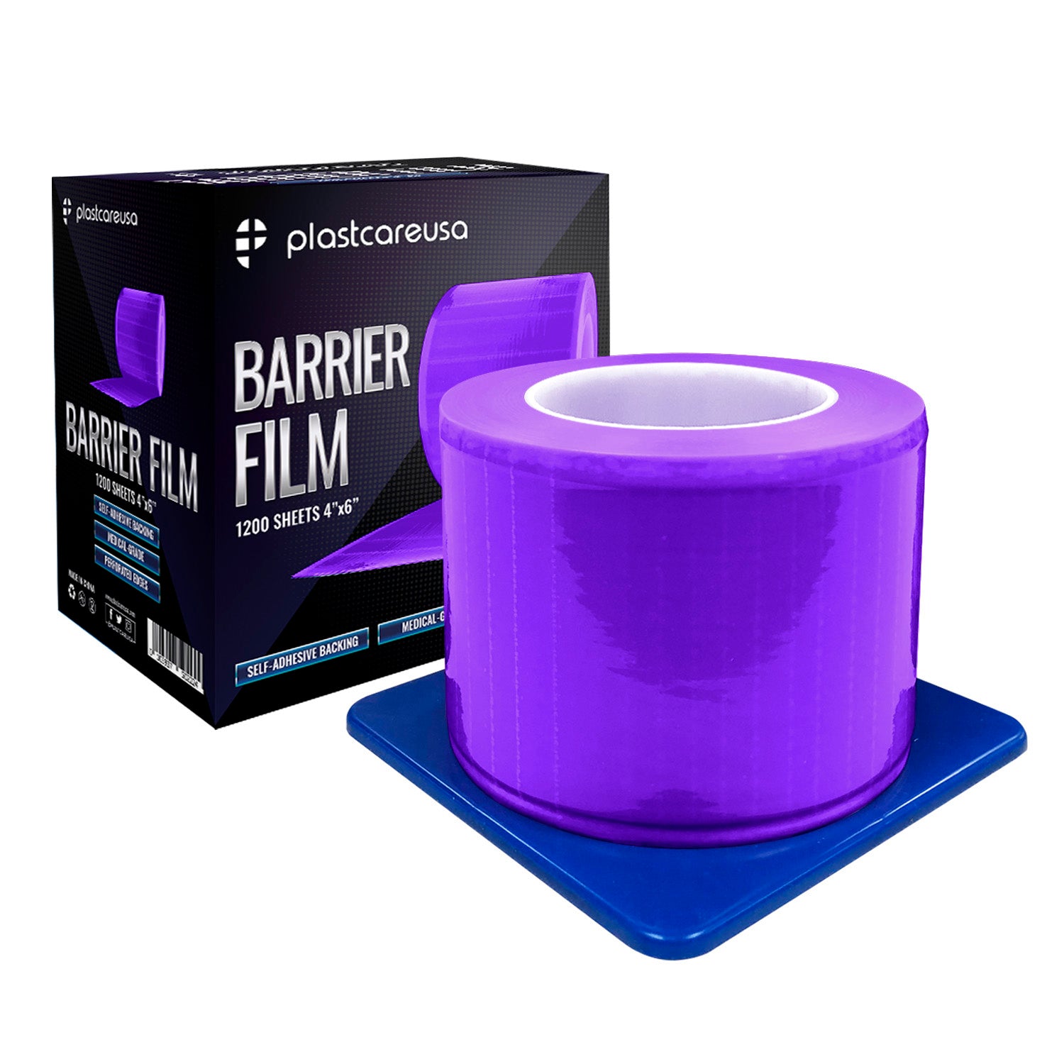 Purple Barrier Film 4x6, 1200 Sheets - Dental Surface Protection | DoctorSupplies.com