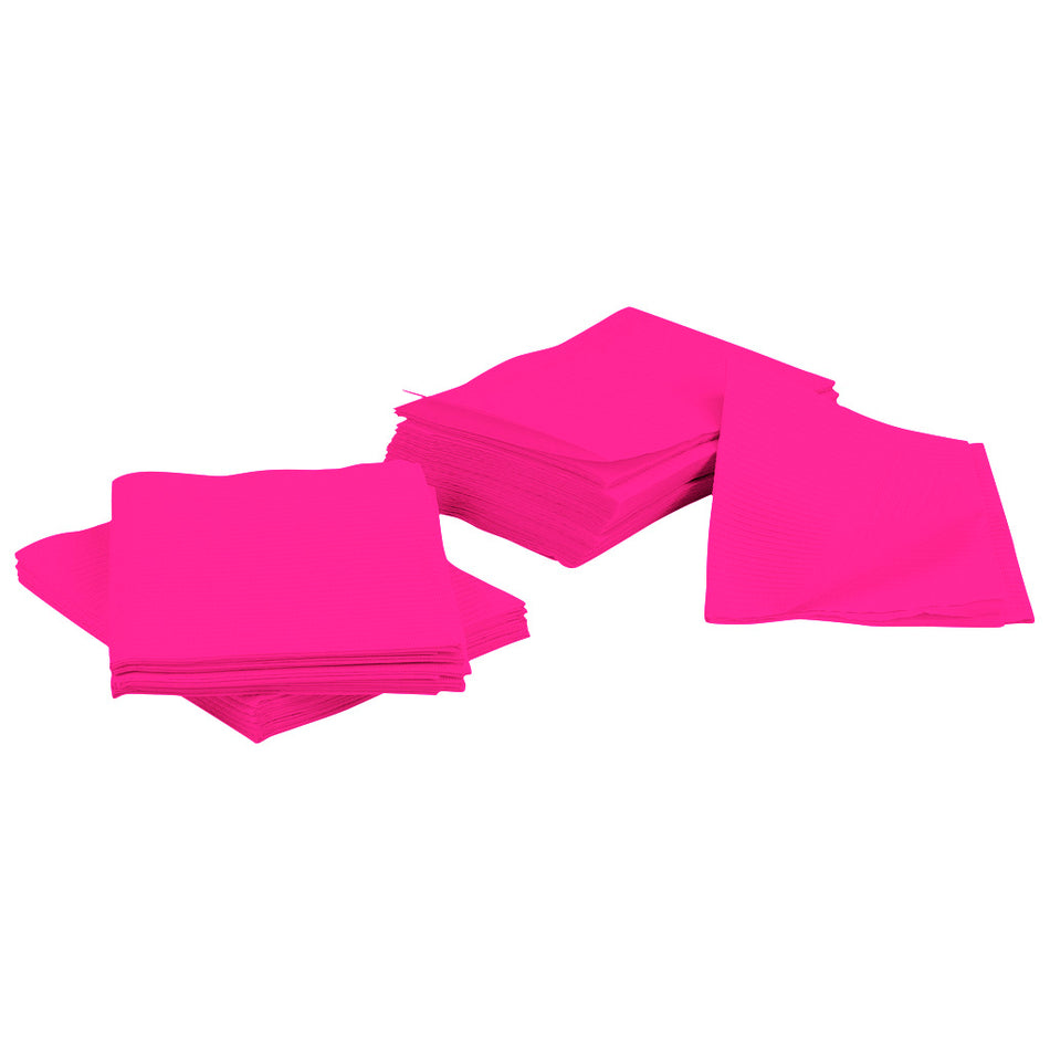 1000 Fuchsia 3-Ply Dental Patient Towel Bibs (2 Case of 500) by PlastCare USA - My DDS Supply