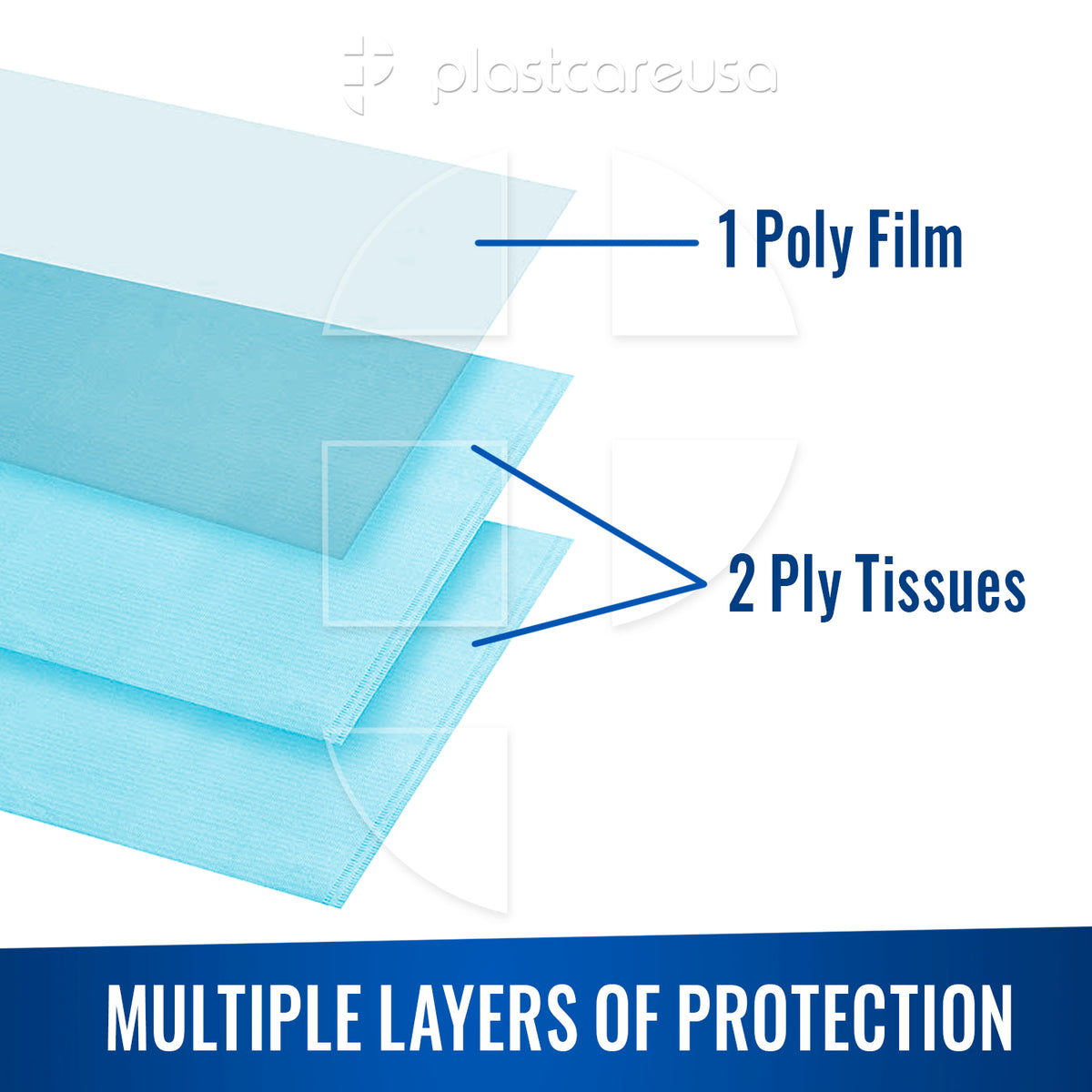 500 Fuchsia 3-Ply 13x18 Dental Patient Towel Bibs (Case of 500) by PlastCare USA - detail view | DoctorSupplies.com