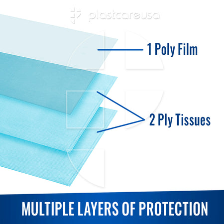 Lavender 3-Ply Dental Patient Bibs 13x18 (Case of 500) - detail view | DoctorSupplies.com