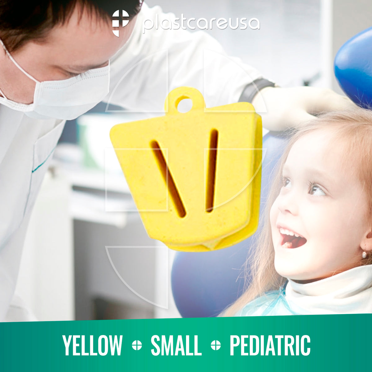 10pk Autoclavable Silicone Bite Blocks - Small Yellow - back view | DoctorSupplies.com
