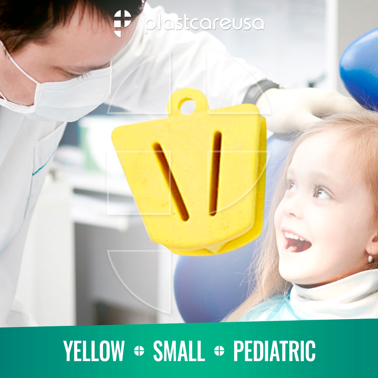 5 x Bite Block Autoclavable Silicone Mouth Props (Small - Yellow) - back view | DoctorSupplies.com