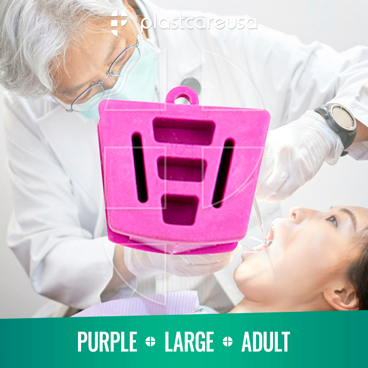 Autoclavable Silicone Bite Blocks Large Purple - Pack of 10 - back view | DoctorSupplies.com
