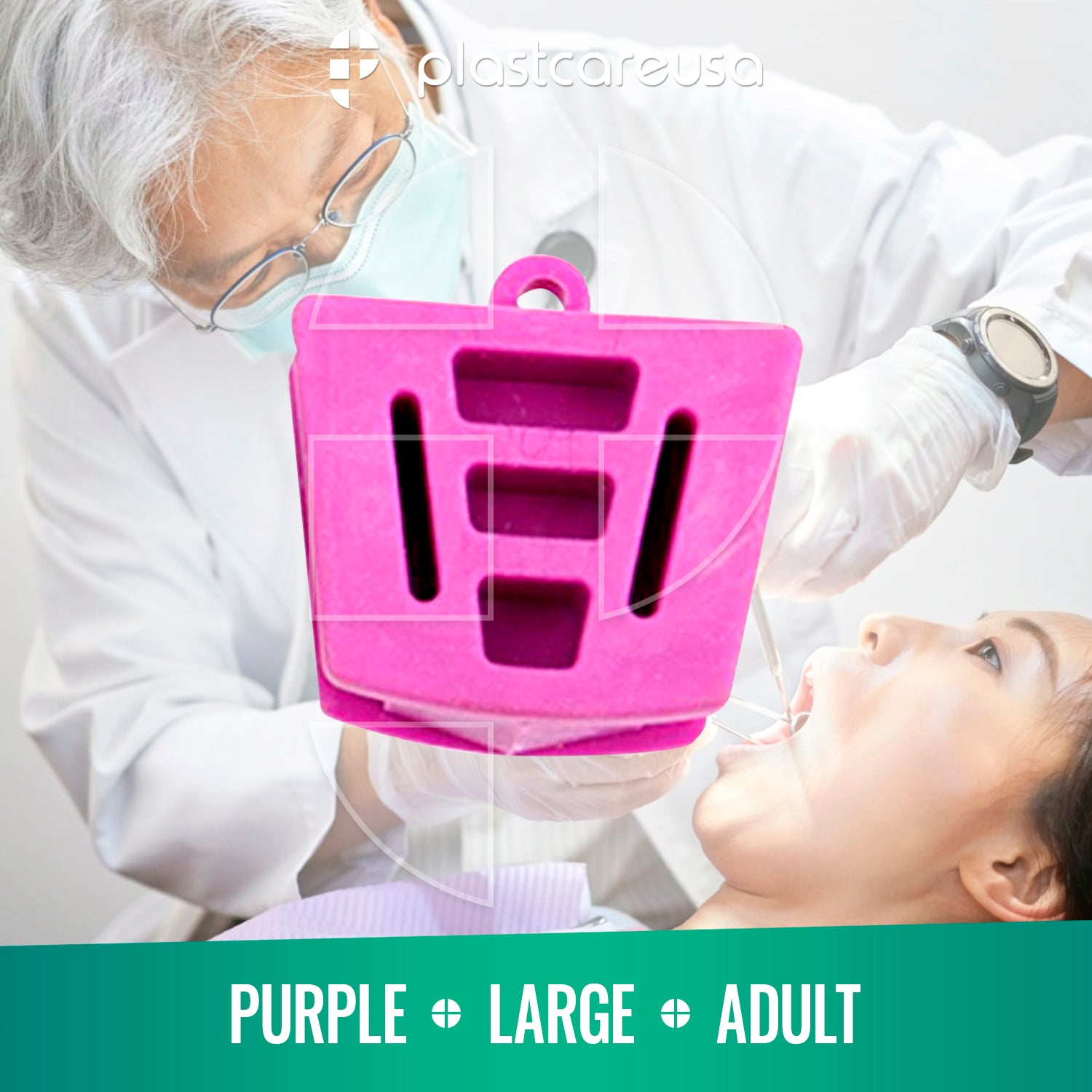 5 x Bite Block Autoclavable Silicone Mouth Props (Large - Purple) - back view | DoctorSupplies.com