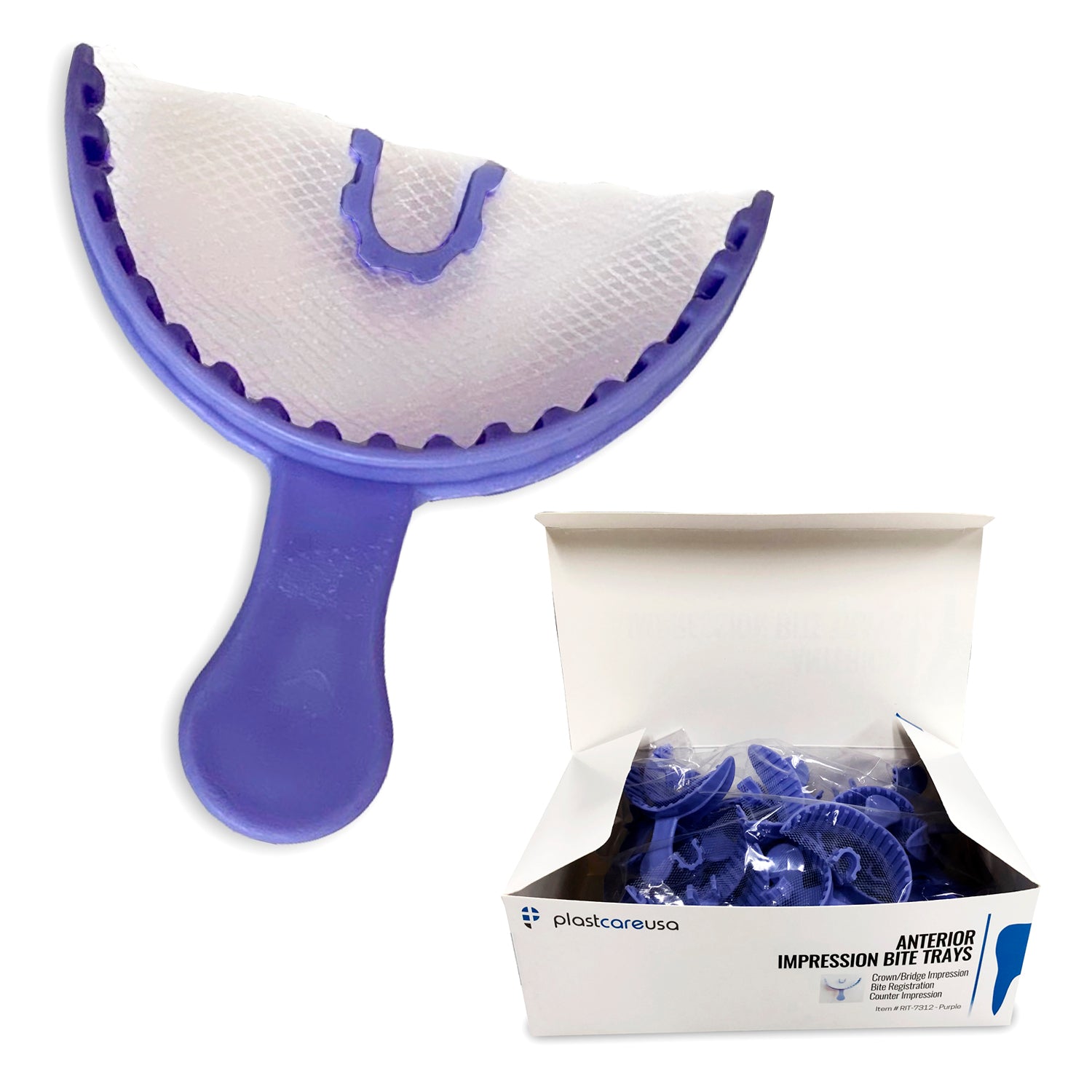 35 x Anterior Purple Bite Registration Impression Trays (1 Box) | DoctorSupplies.com