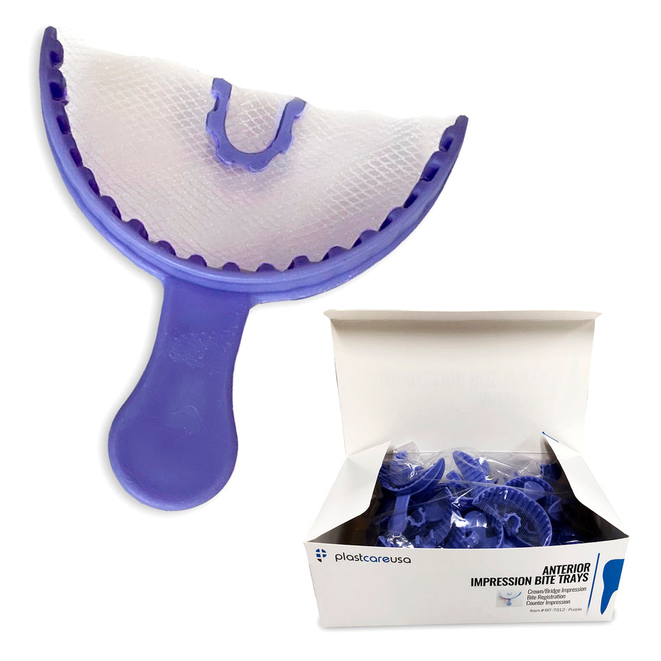 35 x Anterior Purple Bite Registration Impression Trays (1 Box) - My DDS Supply