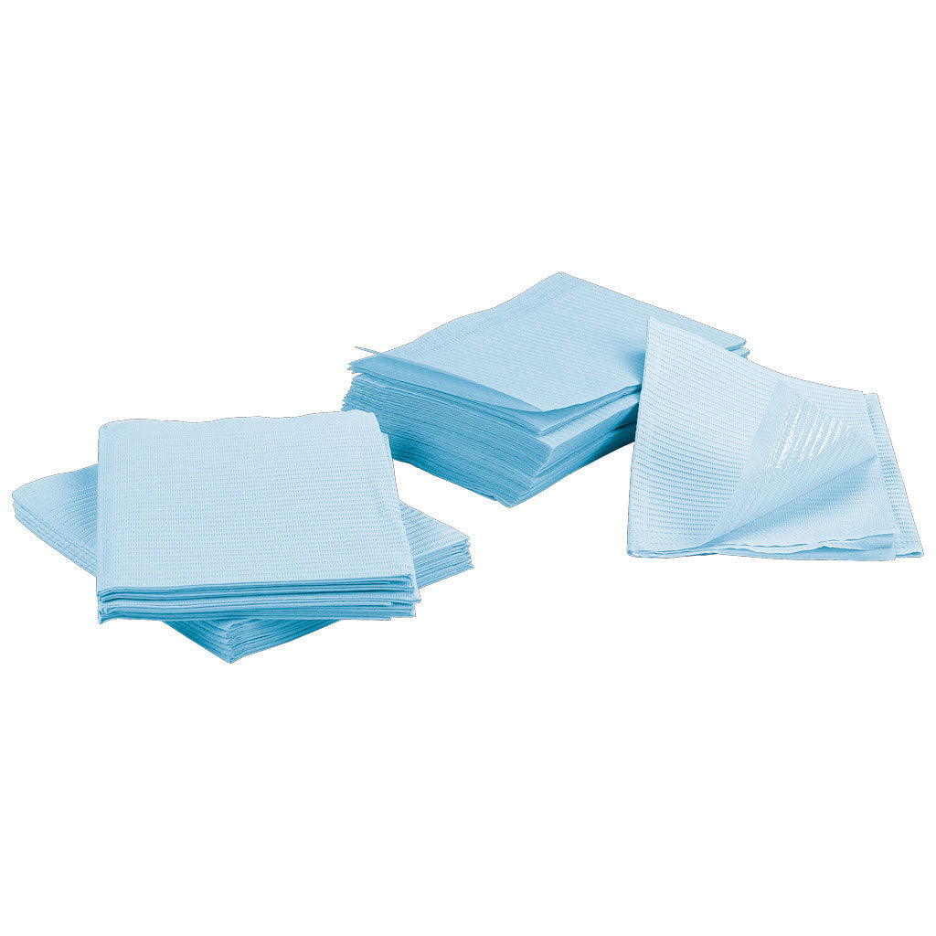 500 Blue 3-Ply Dental Patient Bibs 13x18 - PlastCare USA | DoctorSupplies.com