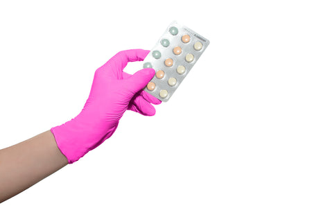 Aurelia Blush Pink Nitrile Gloves XS - 2000/Case (2.5 Mil) - detail view | DoctorSupplies.com