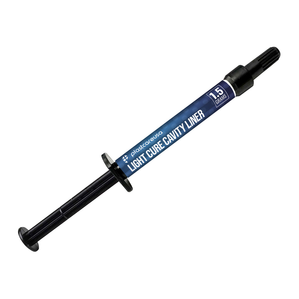 Light Curve Cavity Liner Syringe 1.5g with 5 Applicator Tips - front view | DoctorSupplies.com