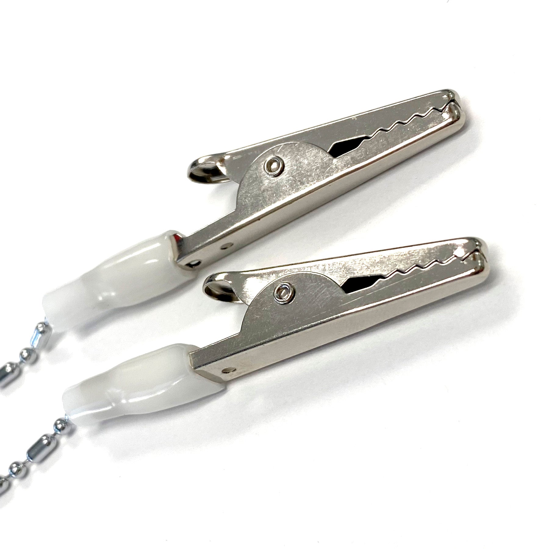 Metal Bib Clip Holders Ball Chain 10 Pack | Dental Supplies - front view | DoctorSupplies.com