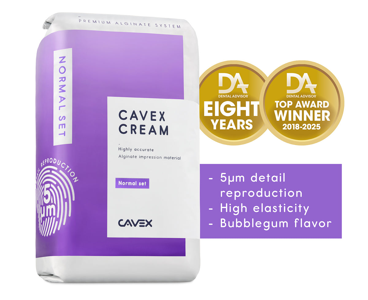 Cavex Cream Alginate 500g Pack of 2 – Dust-Free, 5µm Detail - back view | DoctorSupplies.com