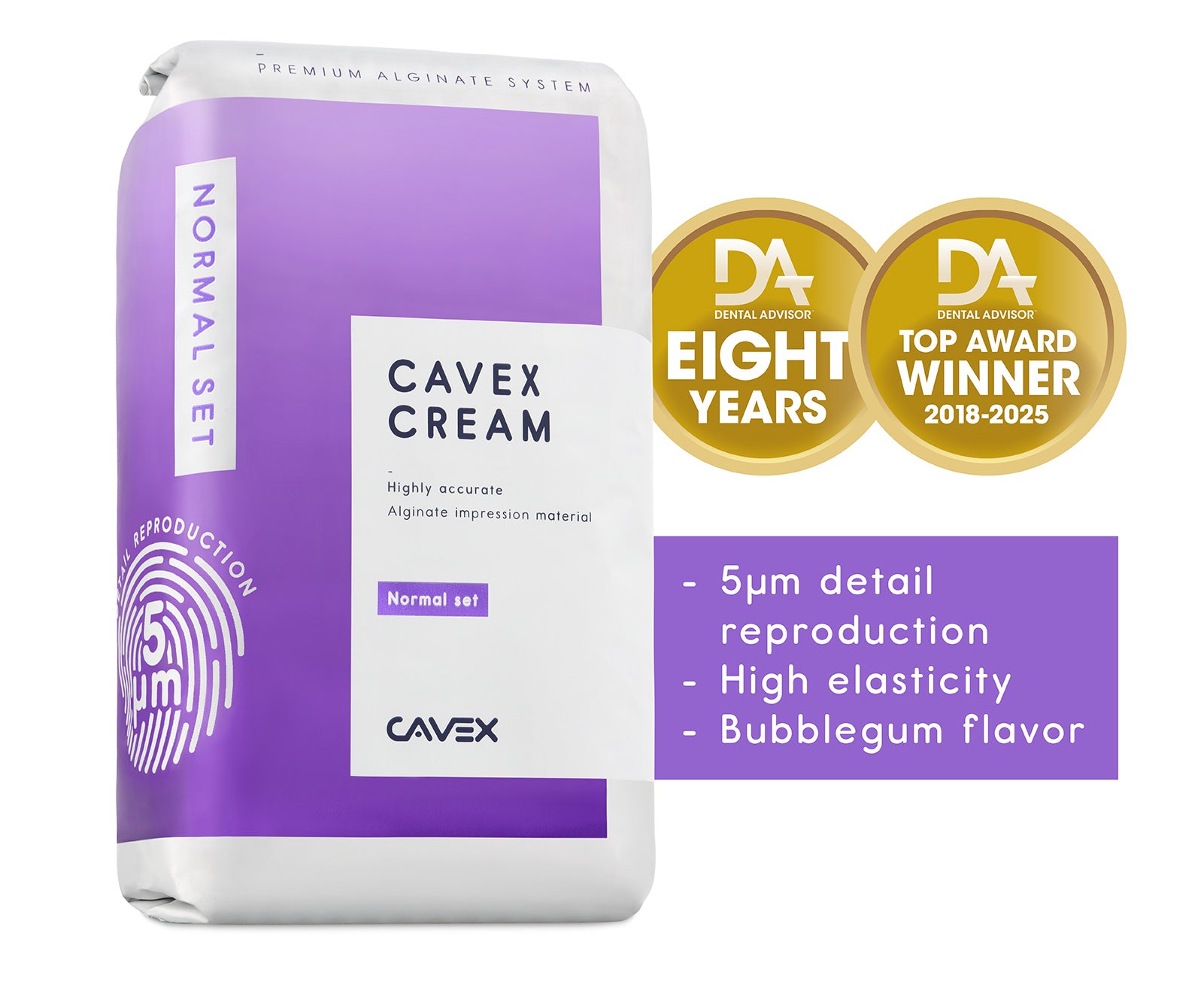 Cavex Cream Alginate 500g Pack of 2 – Dust-Free, 5µm Detail - back view | DoctorSupplies.com