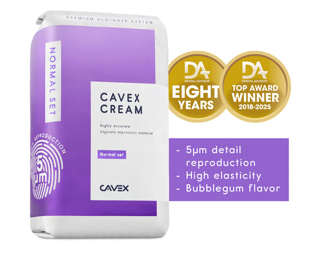 Cavex Cream Alginate 500g Pack of 2 – Dust-Free, 5µm Detail - back view | DoctorSupplies.com