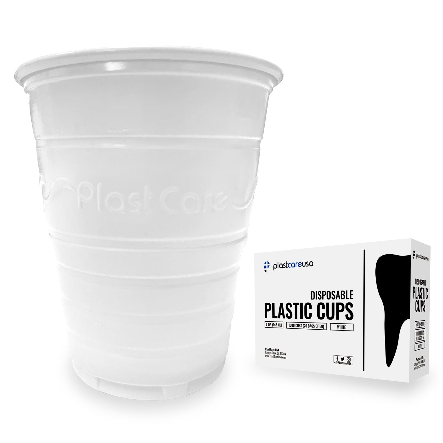 1000 White Plastic Disposable Dental Cups 5oz | PlastCare USA | DoctorSupplies.com