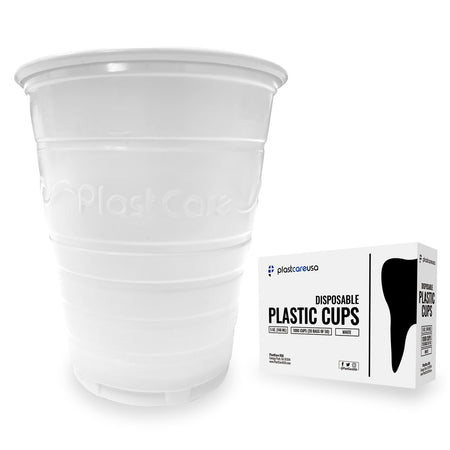 1000 White Plastic Disposable Dental Cups 5oz | PlastCare USA | DoctorSupplies.com