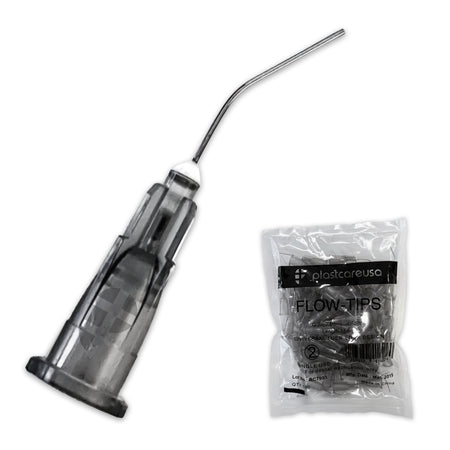 PlastCare USA Grey Flow Pre-Bent Applicator Tips 27G 100/Bag | DoctorSupplies.com