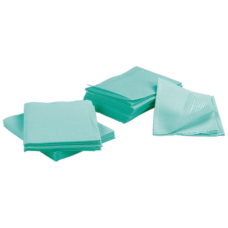 500 Green 3-Ply 13x18 Dental Patient Towel Bibs (Case of 500) by PlastCare USA | DoctorSupplies.com