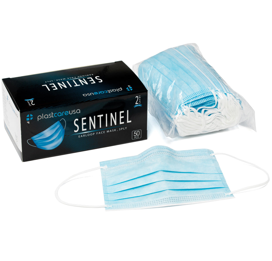 ASTM Level 2 Blue Surgical Face Mask by PlastCare USA (Box of 50) | DoctorSupplies.com