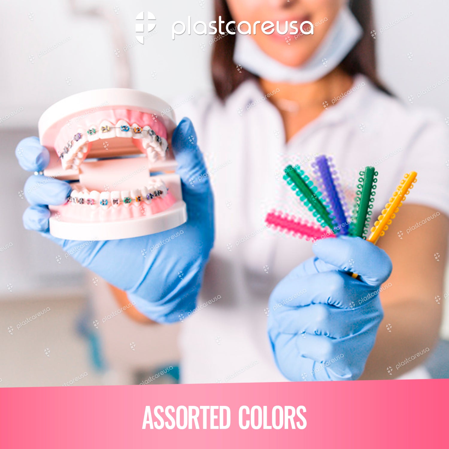 Dental Ligature Ties - 1040 Assorted Orthodontic Elastic Bands - front view | DoctorSupplies.com