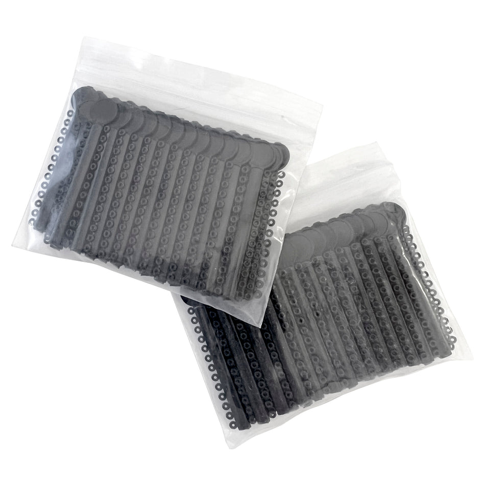 Black Orthodontic Elastic Ligature Ties - 1040/Bag | DoctorSupplies.com
