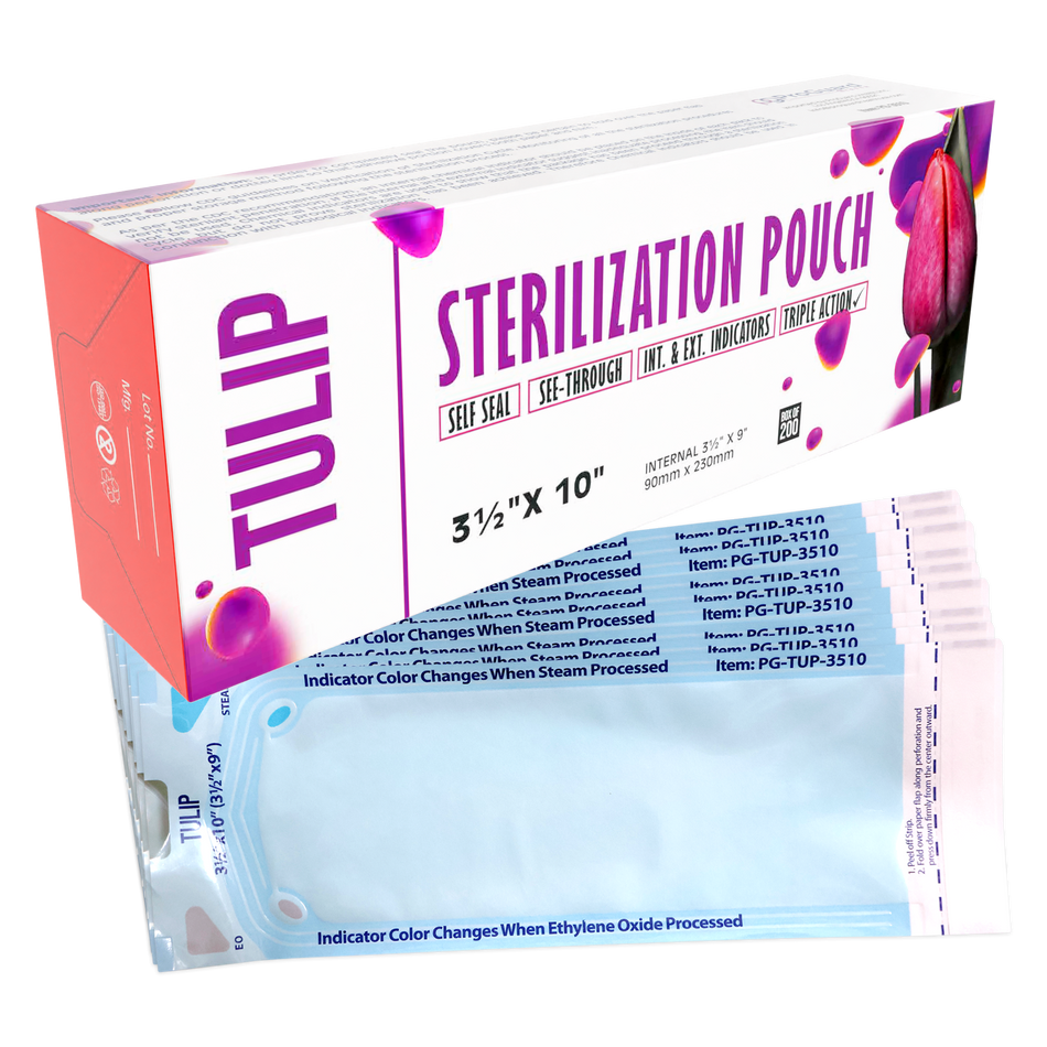TULIP Self-Sealing Sterilization Pouches 3.5x10 - 200 Count | DoctorSupplies.com