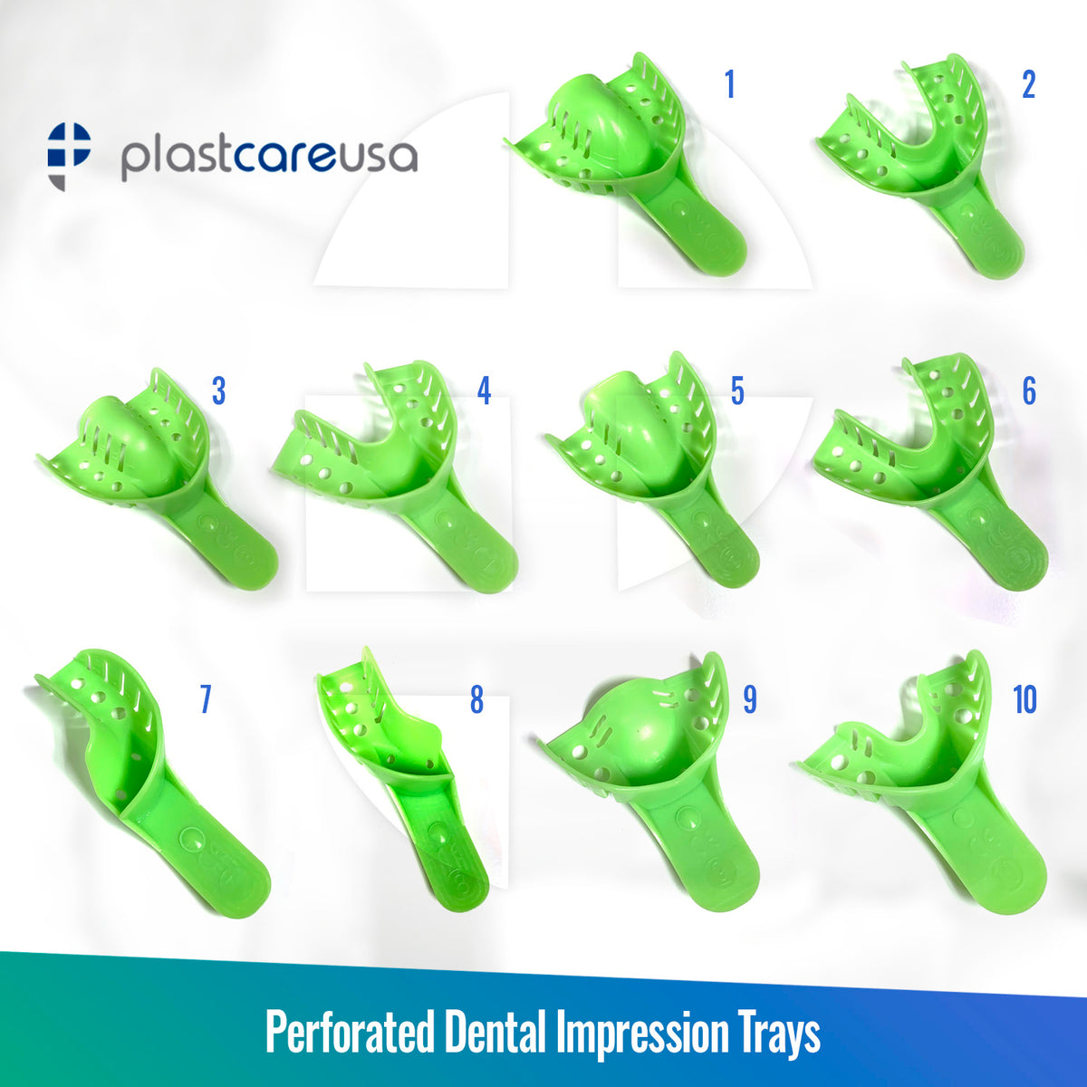 #4 Medium Lower Autoclave Perforated Impression Trays (12/Bag) - back view | DoctorSupplies.com