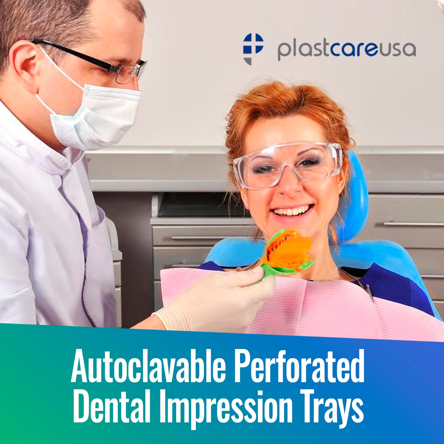 #7 Autoclave Perforated Impression Trays UL/LR (12/Bag) - side view | DoctorSupplies.com